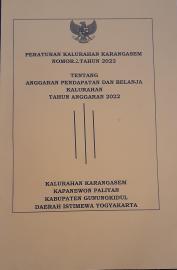 PERATURAN KALURAHAN KARANGASEM NOMOR 2 TAHUN 2022 TENTANG APBKAL 2022